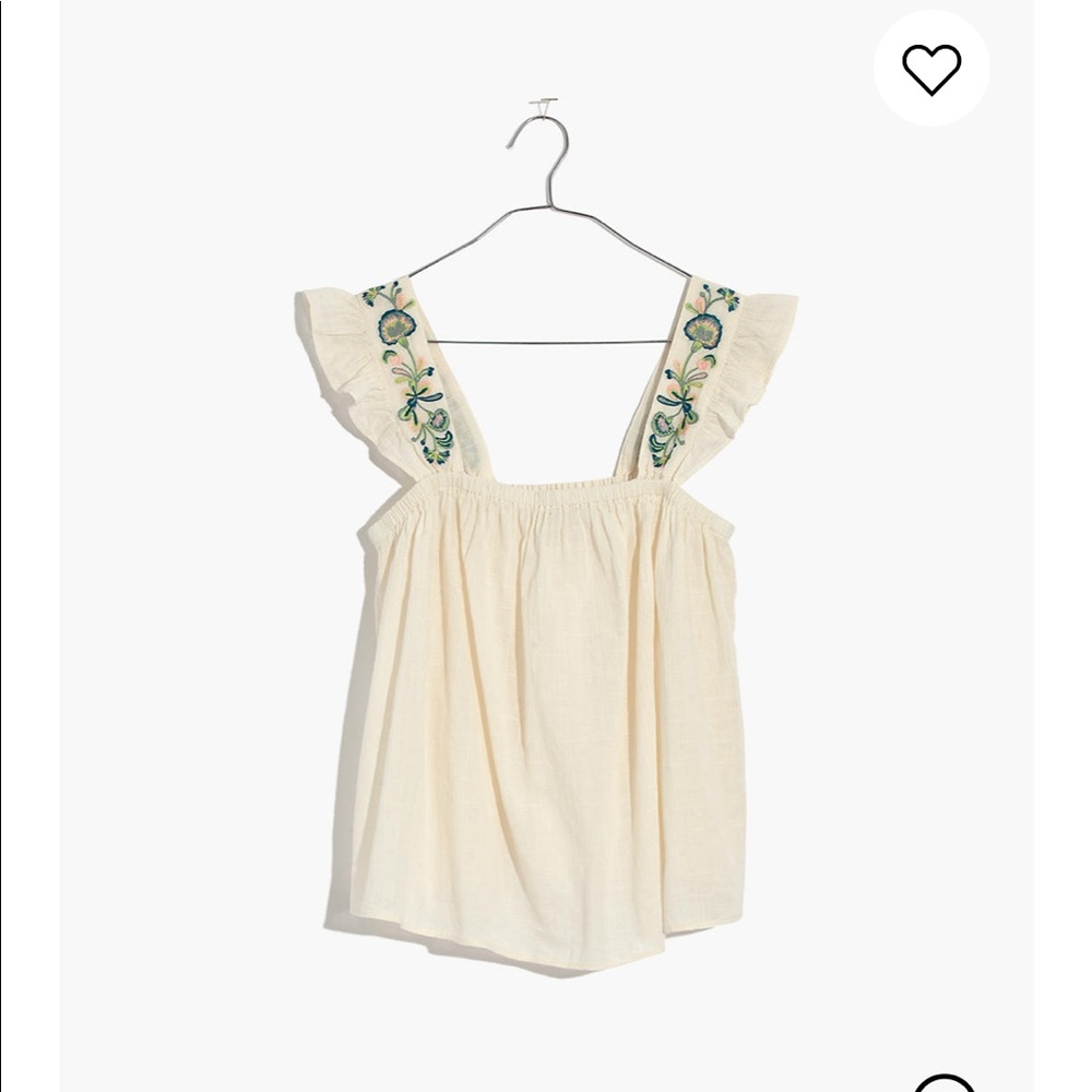 NWT Madewell Embroidered-Strap Swing Top